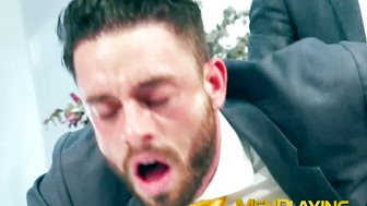 Project porn video – Sloppy blowjob and ass ramming by suited buddies Apolo Adri and Manuel Reyes