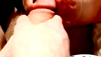 A bald black dude with a massive cock rubbing it til he cums
