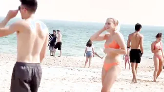Cutie Girlfriends Having Fun At Beach With Super Sexy Bikini Asses