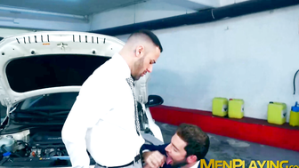 Car mechanic Gustavo Cruz fucked hard in the ass by hot Dario Beck