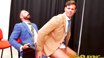 Cutie Xavi Garcia pounds his ass on the cock of professor Dani Robles