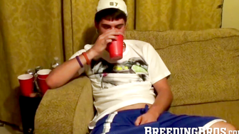 Virgin gay dude spreads his ass hole for frat initiation