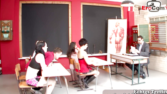 Sex in the German school with the teacher