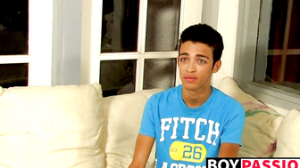 Interviewed porn video – Interviewed twink tugs on his cock until he cums thick loads