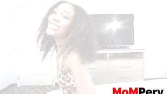 Ebony stepmom Olivia Jayy doggystyle fucked by stepson POV