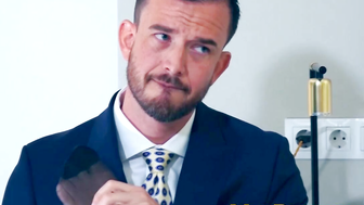 Kinky businessman Marco Napoli deepthroats throbbing cock
