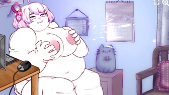 MASSAGE HER OWN BOOBS TILL MILKING