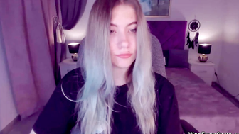 Tattooed Ukrainian teen SimaDark poses naked on solowebcam show