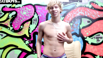 EastBoys Cute Blonde Boy Justin Jerking off Dick