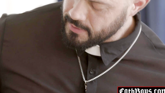 Gay Casting porn video – Bastian Karim bent over the couch getting fucked by Priest Jakob Lord