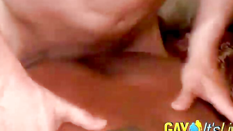Gay couple topping each other in bed