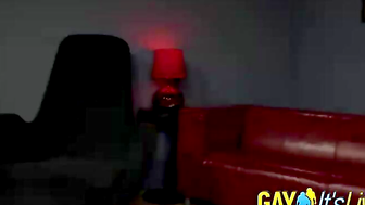 Black camboy gives a blowjob