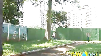 Gay Latinos poolside webcam show