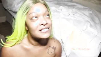 Vixen vanity deep throating swallowing big black dick king nasir