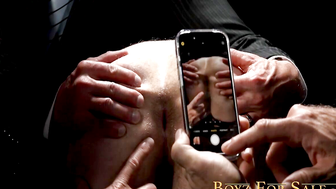 Twink Jack Waters spit roasted by horny studs Ace Banner and Master Saint