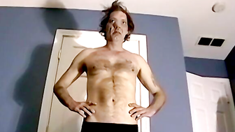 Amateur mature guy jerks off solo and cums a lot