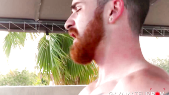 Hardcore foursome ass drilling and cock stroking by hotties Rikk York and Nick Milani