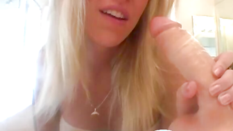 Allie fellating a dildo