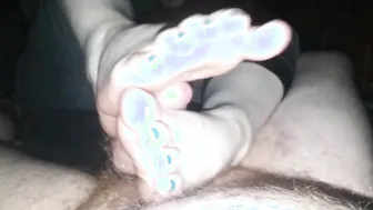 Birthday toejob Huge Jizzed