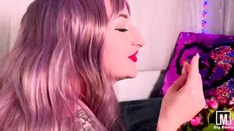 Adorable Bitch Passionately Blows Gigantic Pvc Toy And Ride It