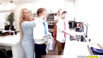 BBW stepmoms having a taboo threesome