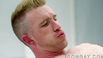 Anal fucking and kissing in the office with hot gay studs
