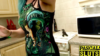 Goth vixen Caitlin Minx bondage banged before eating jizz