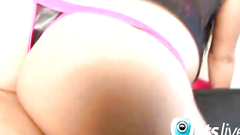 Chloe gives clothed lap dance