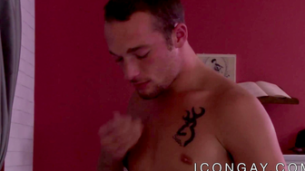 Young gay passionately ass fucked by bald macho daddy