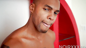 Click porn video – Click this video to see black jock Jacen Zhu choking his massive dick until cumshot