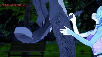 Furry Yiff Cartoon - Wolf x Kitty Hand Job Oral Sex  Banged into