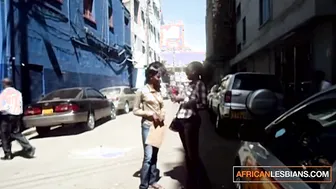Young african amateur girls having dyke sex into the toilets