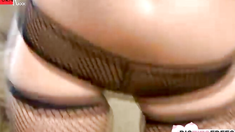 Stocking Clad Katie Cummings Shows Her Big Boobs