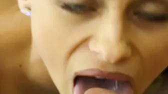 Big Tit Harley blows gigantic dick