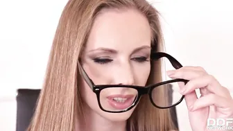 Office Bimbo Kinuski Shows you cant Spell Department without double penetration