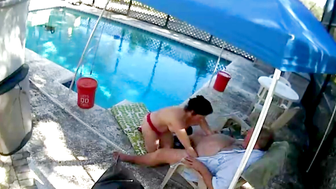 Sexy Mom Sucks at Pool