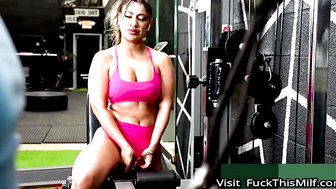 Mila Milkshake Loves Stretching Her Curvy Body And Shaking Her Luscious Ass At The Gy 4