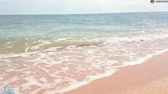 Stranger cum into my lingerie on the beach Risky outdoor