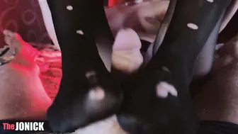 Feet bondage and rough screwed with cummed on pantyhose and booty