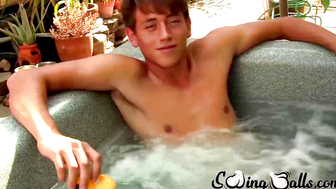 Young and cute Groovy Dave fucks a plastic pussy then strokes his dick