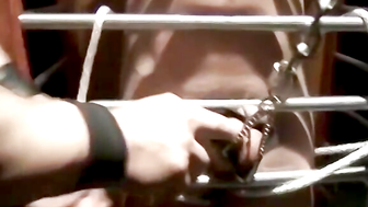 Poor submissive dude Chet Walker takes the painful heavy chain tugging his meat