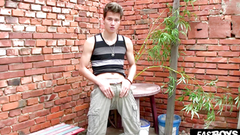 Handsome twink boy David Allan jerking off