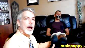 Professor Richard Lennox tickles the exchange student jock Jose Cortezâs feet