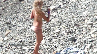 Nude Beach Dreams - Horny girl riding her friends dick on the beach