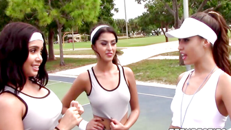TeenBesties.com - Hot basketball coach teaches girls how to eat pussy properly
