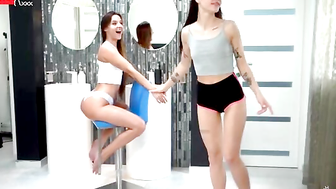 Big booty babe Amirah Adara is getting ready in the mirror when her girlfriend Matty