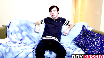 Interviewing twink and then getting him to stroke hard