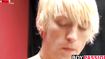 Emo twink sprayed with cum after hard drilling and sixtyine