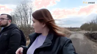 Painted graffiti and plowed next to a motorcyclist (Russian cum on titties)