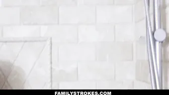 18 Year Old Hottie Taylor Reed Getting Surprised by Huge Step-Dude inside the Shower